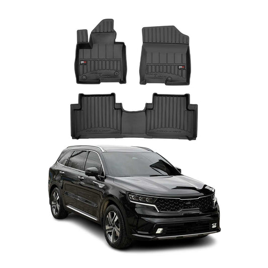 Covorașe auto Kia Sorento 2020-2025, TPE, negre, set 3 piese
