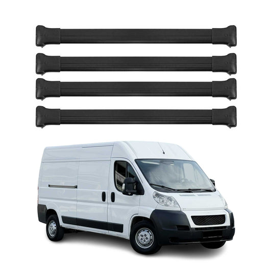 Portbagaj de plafon pentru Fiat Ducato 2006-2025 75kg aluminiu negru 4 buc