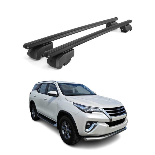 Dachträger Grundtäger für Toyota Fortuner 2015-2025 75kg Aluminium Schwarz 2 tlg
