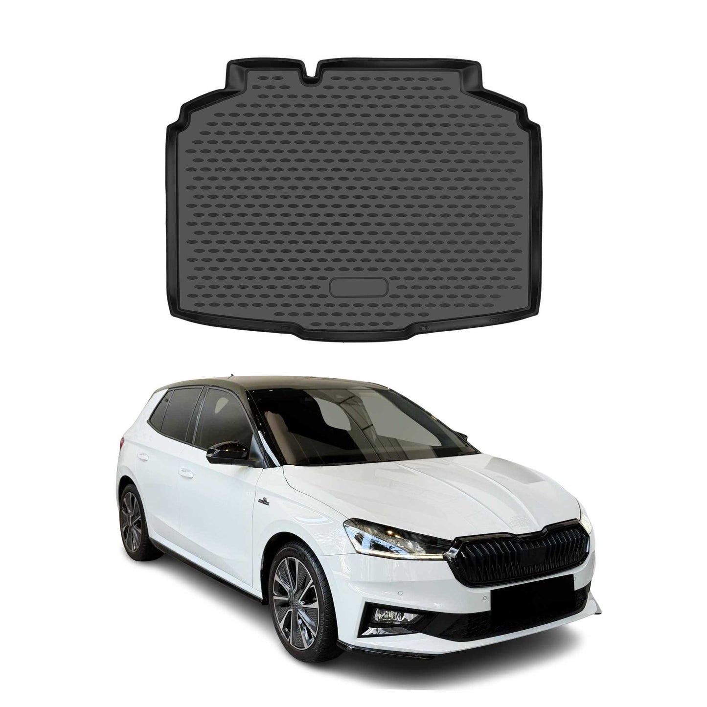 Kofferraummatte Kofferraumwanne für Skoda Fabia 2021-2025 Unterer Gummi TPE