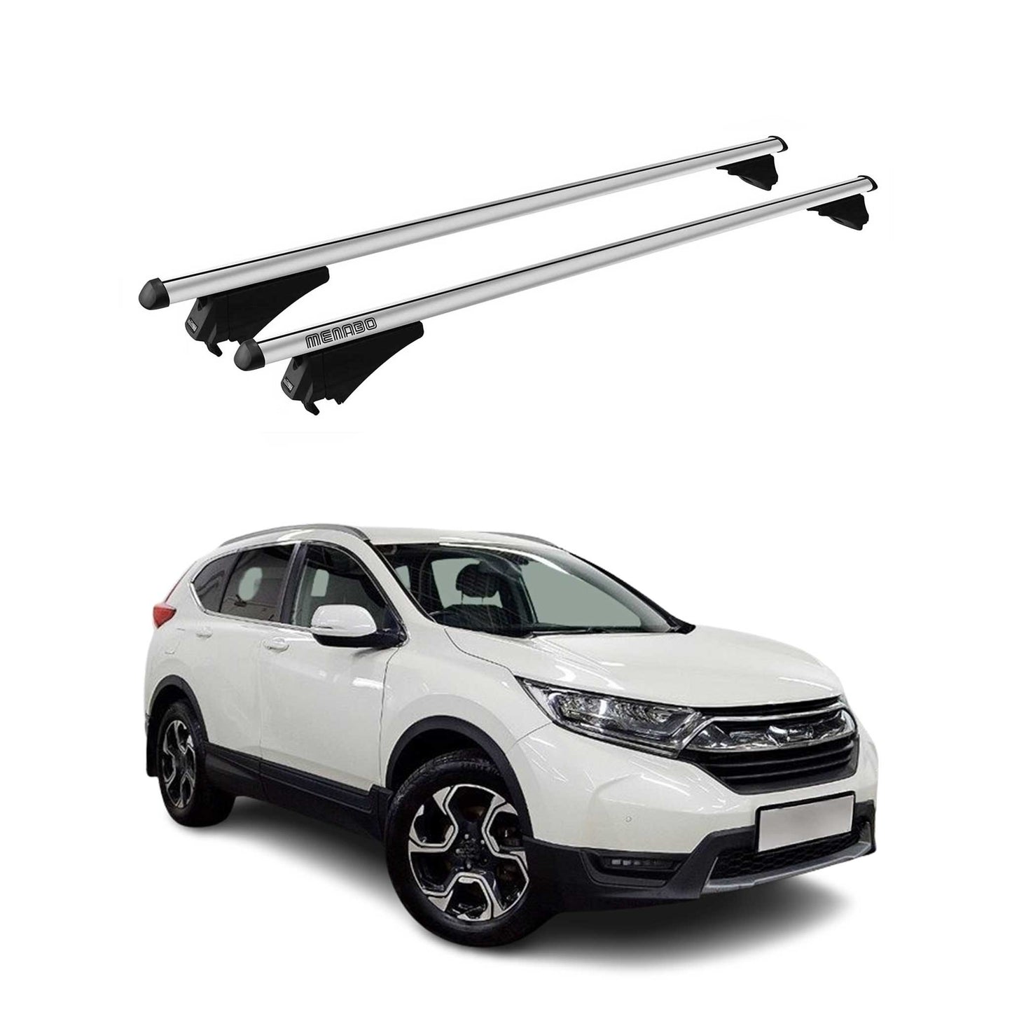 Menabo Dachträger Grundtäger für Honda CR-V mk5 2017-2022 75kg Alu Silber 2 tlg