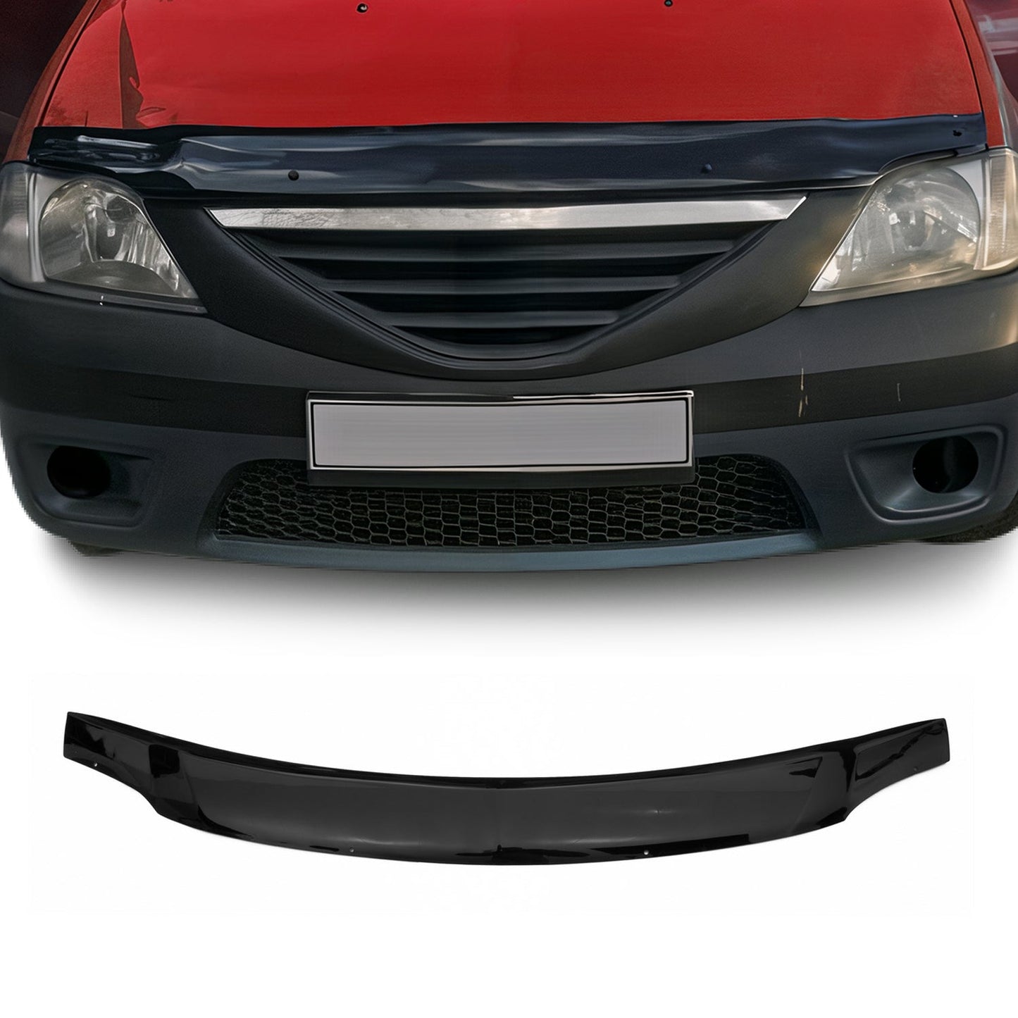 Motorhaube Deflektor Insekten Steinschlagschutz für Dacia Logan 2004-2013 Dunkel