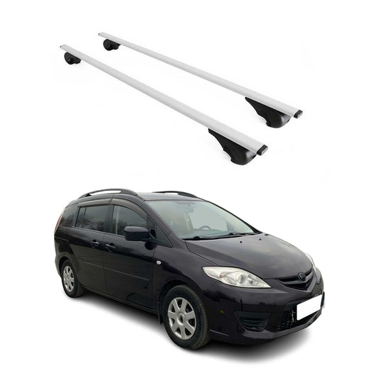 Dachträger Grundtäger für Mazda 5 / Premacy 2005-2010 75kg Metall Silber 2 tlg