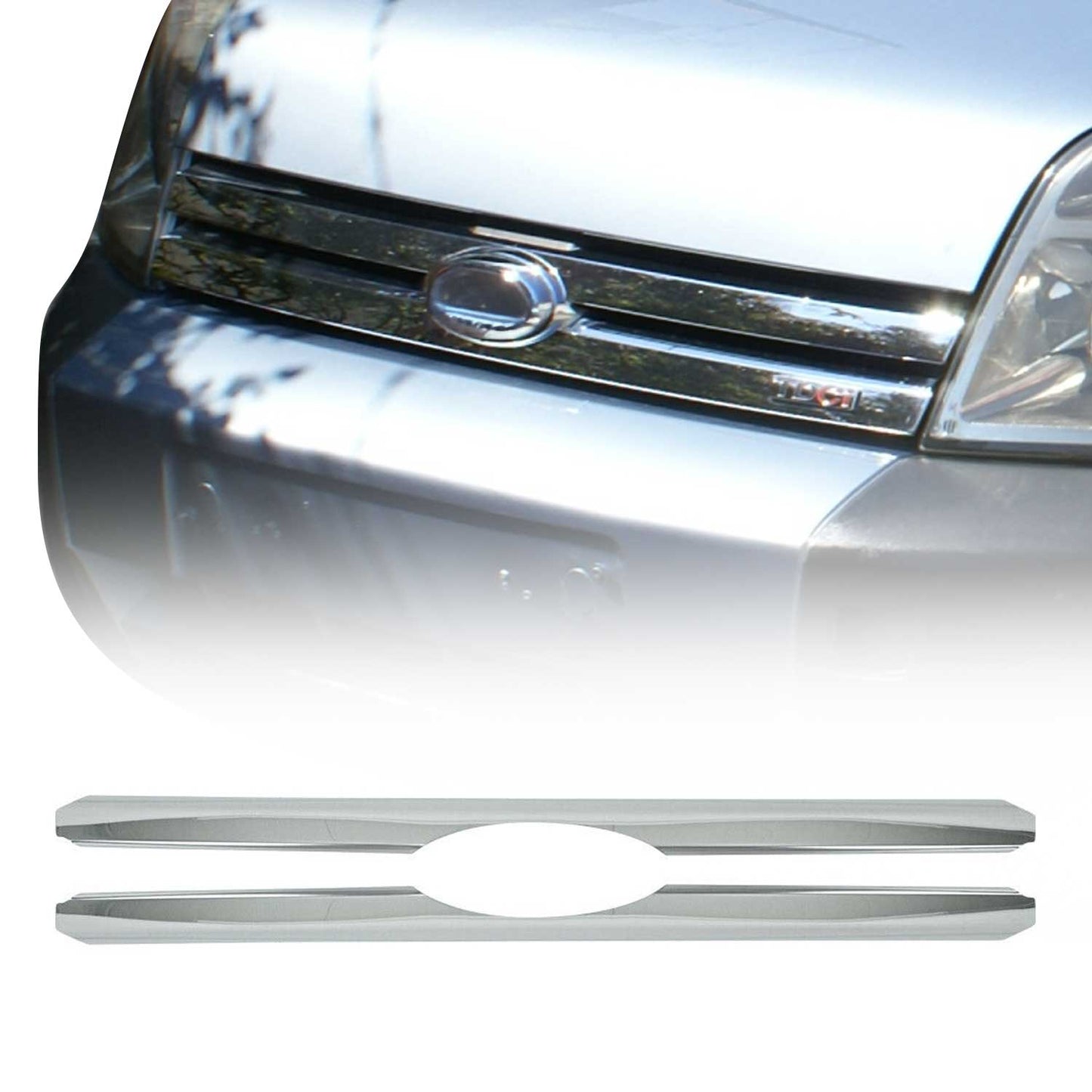 Benzi decorative grilă auto pentru Ford Transit 2006-2014, oțel inoxidabil, argintiu, 2x