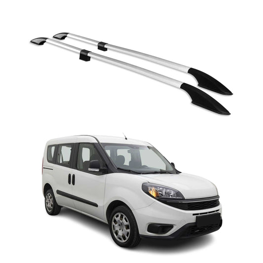 Dachreling Dachgepäckträger für Fiat Doblo 2010-2021 Kurzer L1 Alu Grau