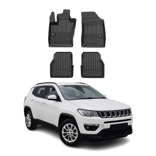 2017-2025 Jeep Compass Fußmatten TPE Schwarz 4 tlg
