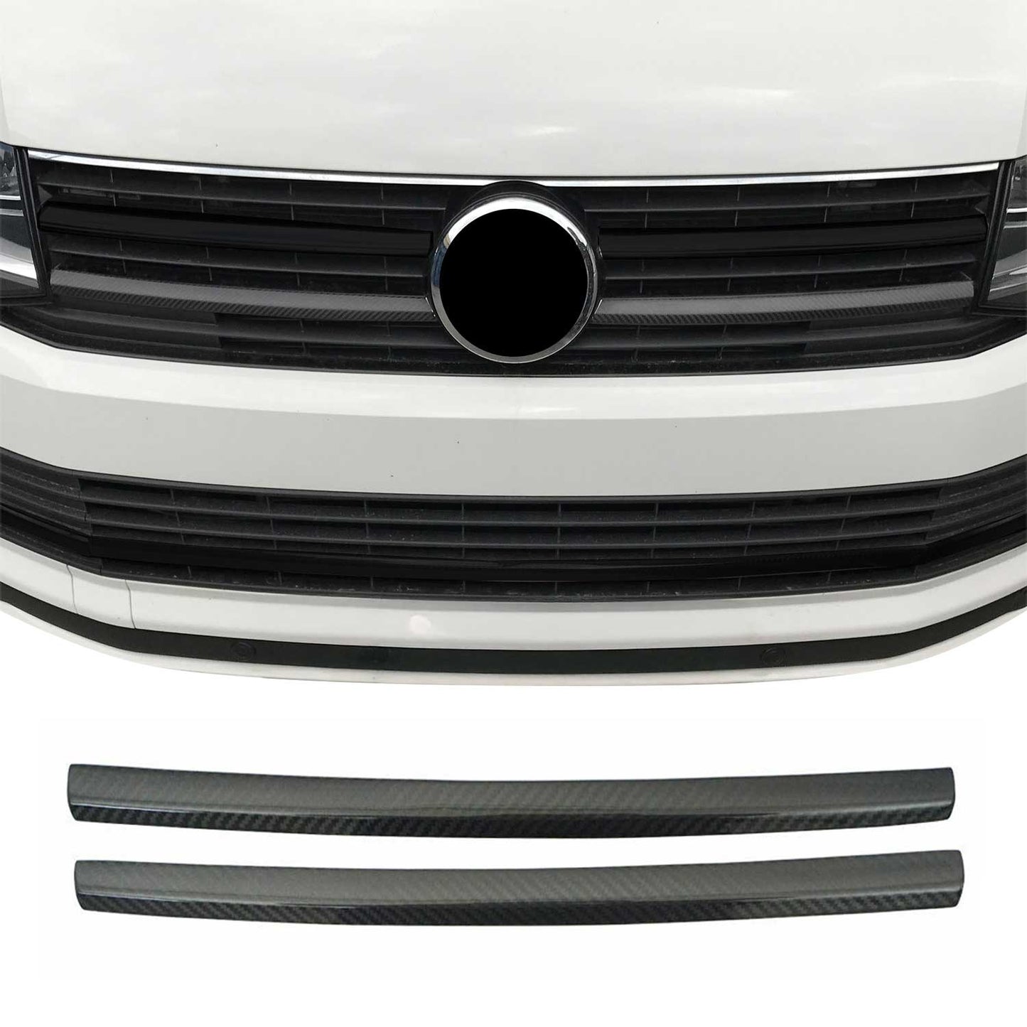 Kühlergrill Grillleisten für VW T6 Transporter 2015-2019 Highline Kohlefaser 2x
