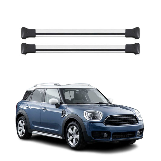 Portbagaj de plafon pentru Mini Countryman F60 2017-2023 75kg aluminiu argintiu 2 piese