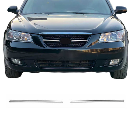 Benzi decorative grilă radiator pentru Hyundai Sonata 5 2005-2010, crom-argintiu, 2x