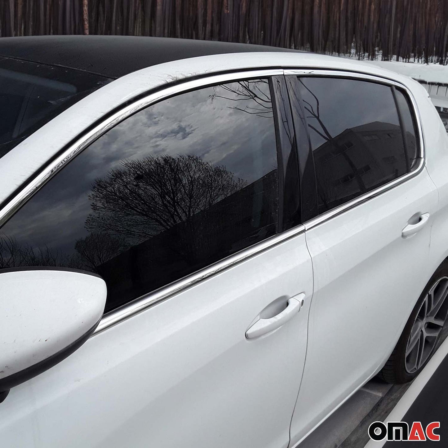 Benzi decorative pentru geamuri Peugeot 308 2013-2021, oțel inoxidabil cromat, 10 bucăți