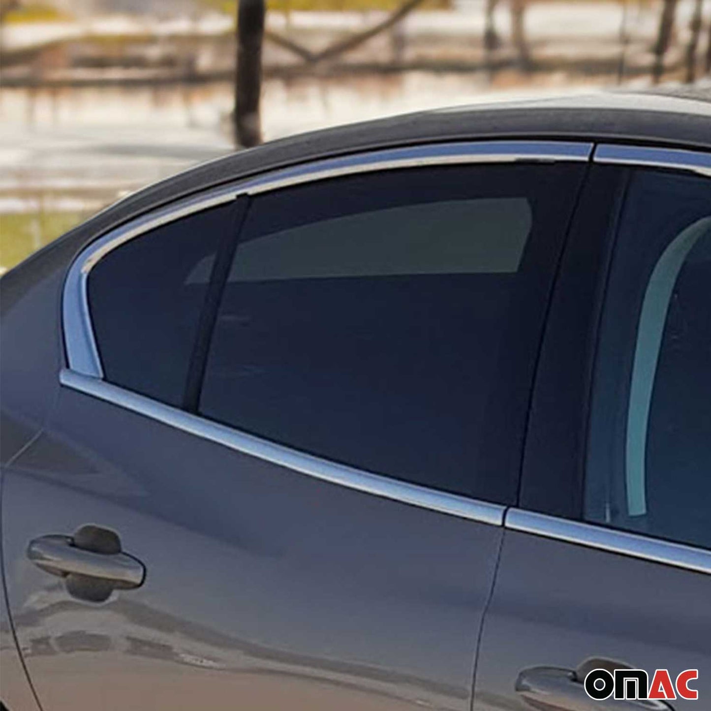 Benzi decorative pentru geamuri Ford Focus Saloon 2018-2025, oțel inoxidabil, 8 bucăți