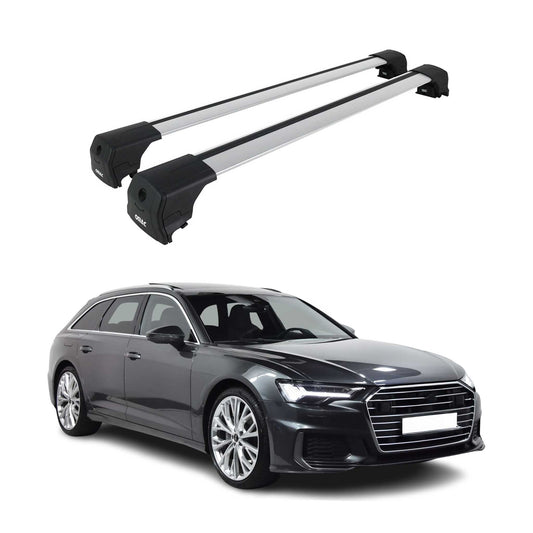 Dachträger Grundtäger für Audi A6 C8 Avant 2018-2025 75kg Aluminium Silber 2 tlg