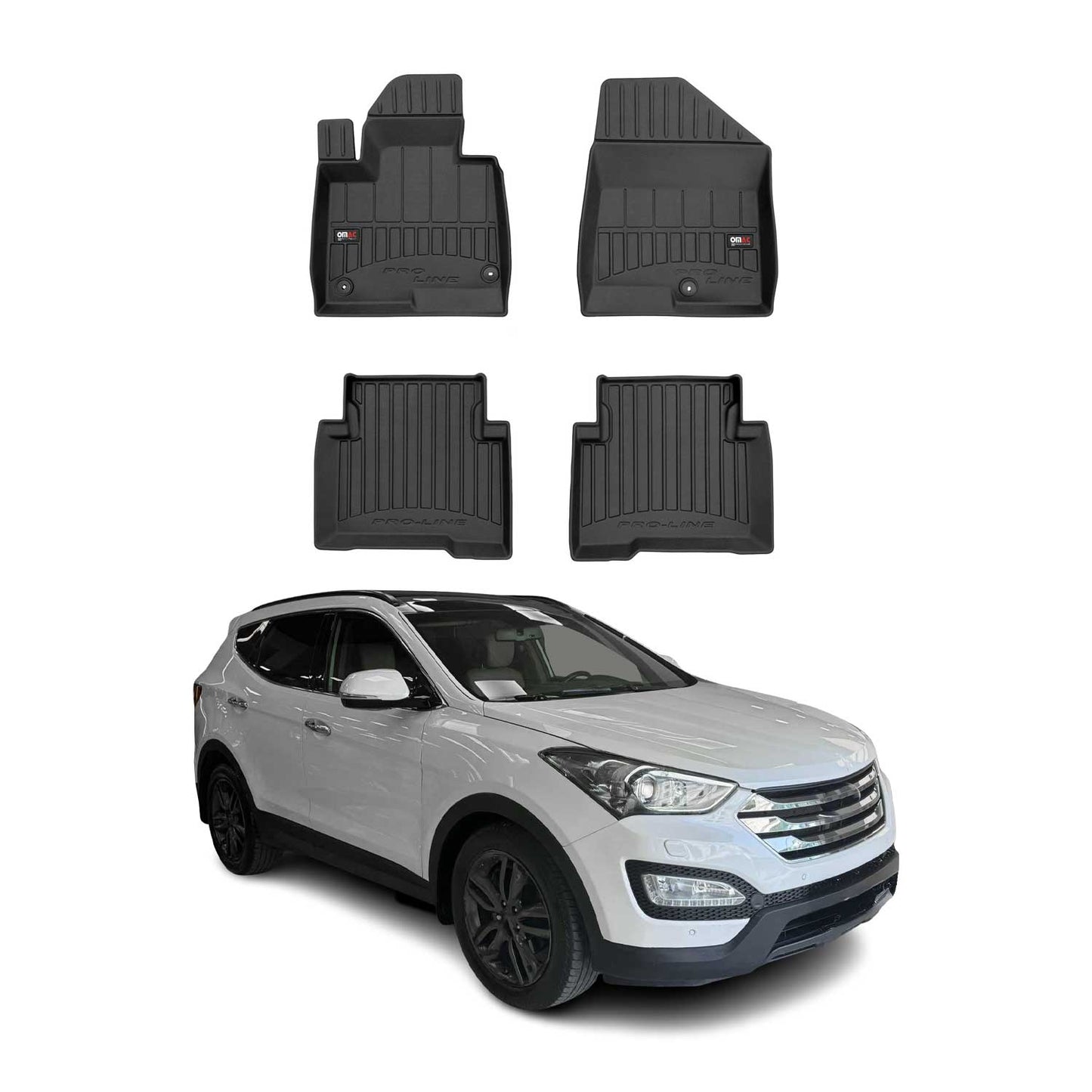 2012-2018 Hyundai Santa Fe Fußmatten TPE Schwarz 4 tlg
