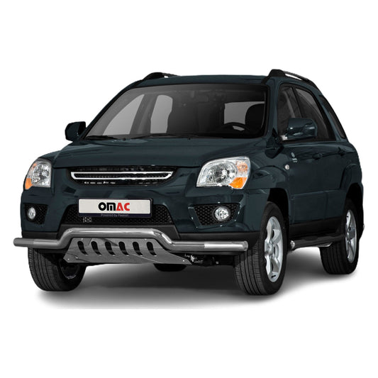 Bară de protecție față din oțel inoxidabil pentru Kia Sportage 2008-2010 cu ABE (omologare de tip germană) Bară de protecție argintie