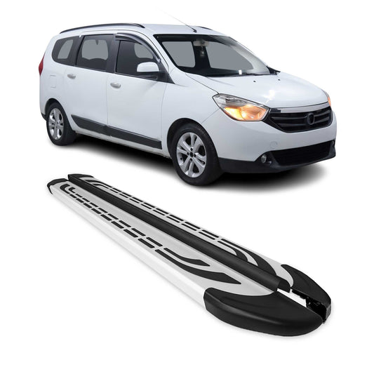 Trittbretter Seitenschweller Seitenbretter für Dacia Lodgy 2012-2024 Alu Grau