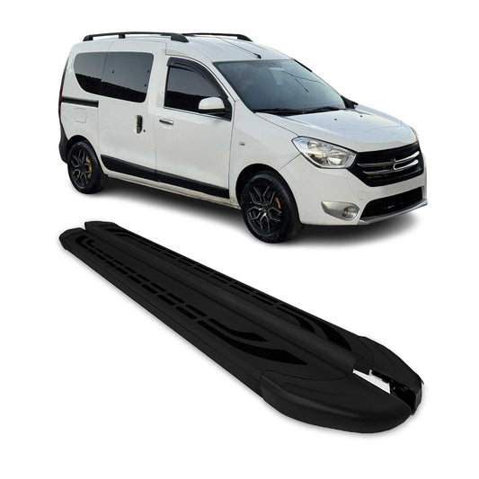 Trittbretter Seitenschweller Seitenbretter für Dacia Dokker 2013-21 Alu Schwarz