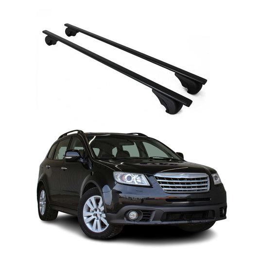 Portbagaj de plafon pentru Subaru Tribeca 2005-2014 75kg, negru metalic, 2 buc.
