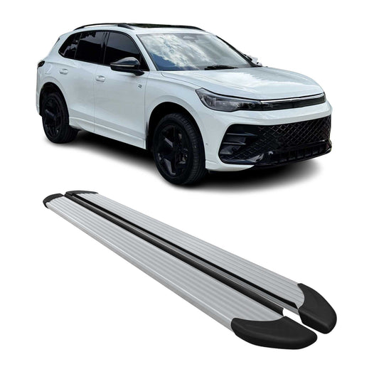 Trittbretter Seitenschweller für VW Tiguan mk3 2024-2025 Aluminium Grau 2tlg