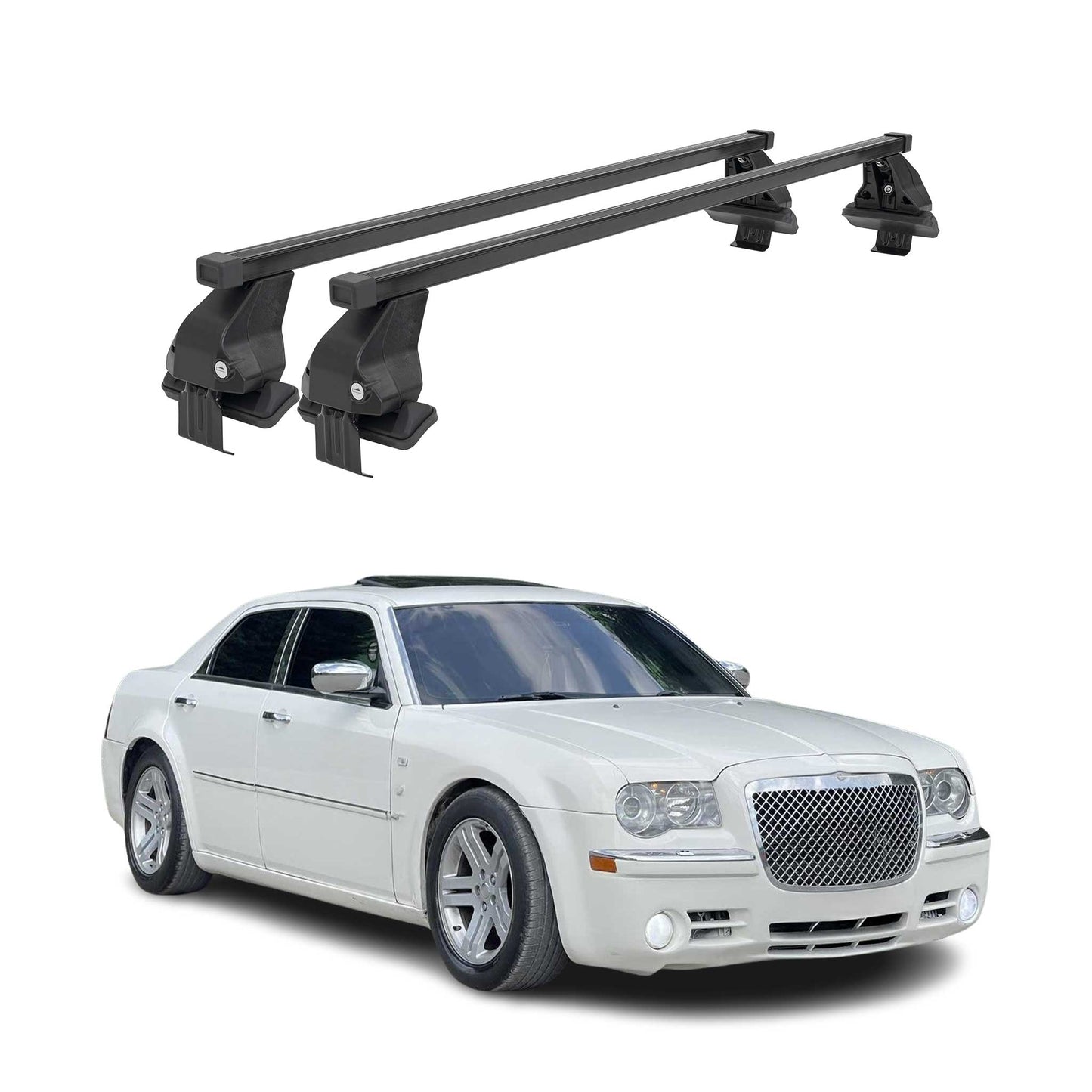 Menabo Dachträger Grundtäger für Chrysler 300C 2005-2010 50kg Stahl Schwarz 2x