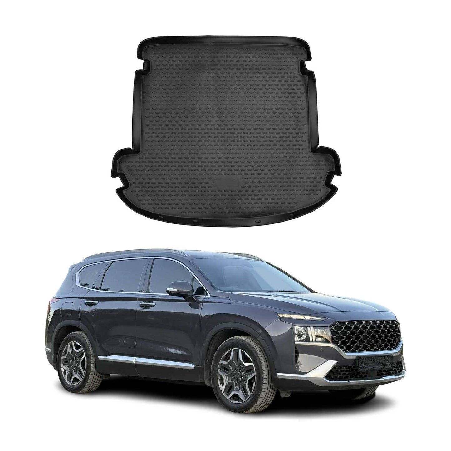 Kofferraummatte Kofferraumwanne für Hyundai Santa Fe 2018-2021 7-sitze Gummi TPE