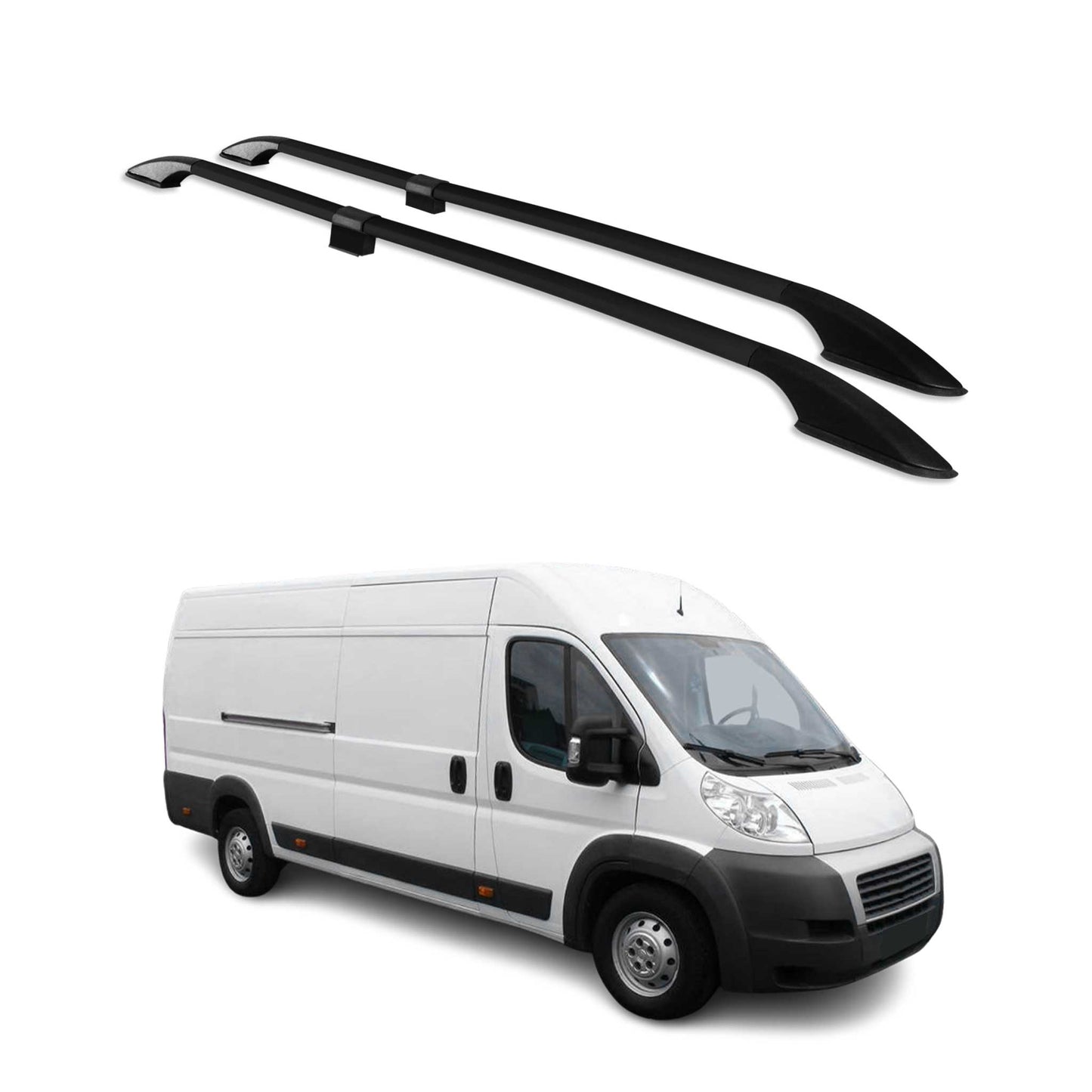 Dachreling Dachgepäckträger für Peugeot Boxer II 2006-2024 L4 Alu Schwarz