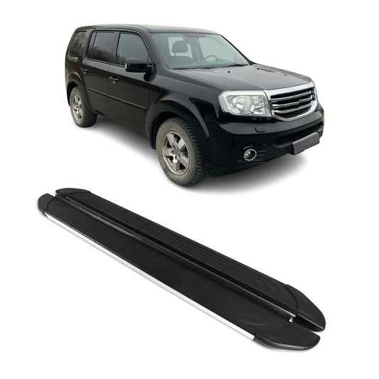 Trittbretter Seitenschweller für Honda Pilot 2009-2015 Alu Schwarz Silber 2 tlg
