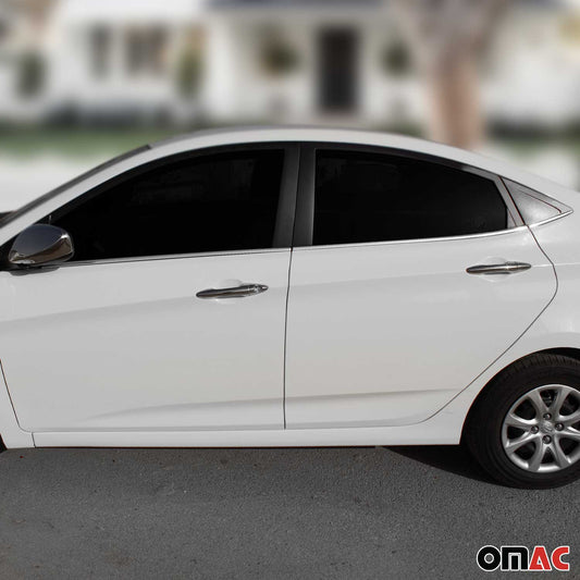 Benzi decorative pentru geamuri Hyundai Accent Blue Solaris 2012-2021, cromate, 6 bucăți