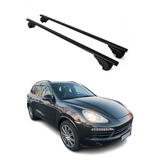 Portbagaj de plafon pentru Porsche Cayenne 2010-2018, 75kg, metal, negru, 2 bucăți