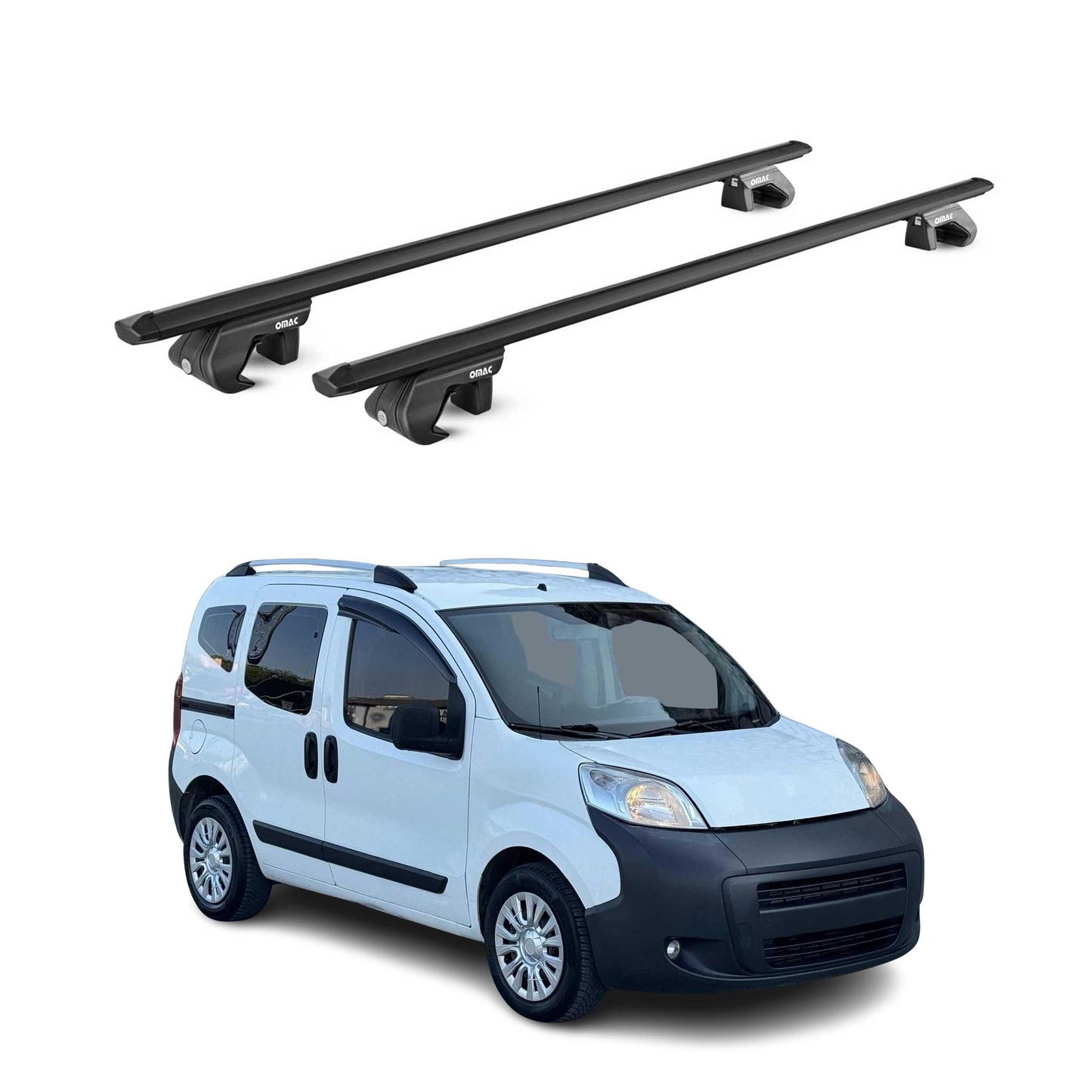 Dachträger Grundtäger für Peugeot Bipper 2007-2017 3-5 tür 90kg Alu Schwarz ABE