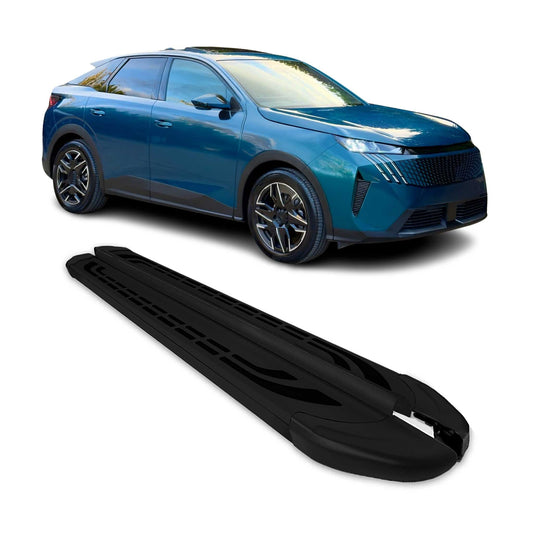 Praguri laterale pentru Peugeot e-3008 2024-2025, aluminiu negru