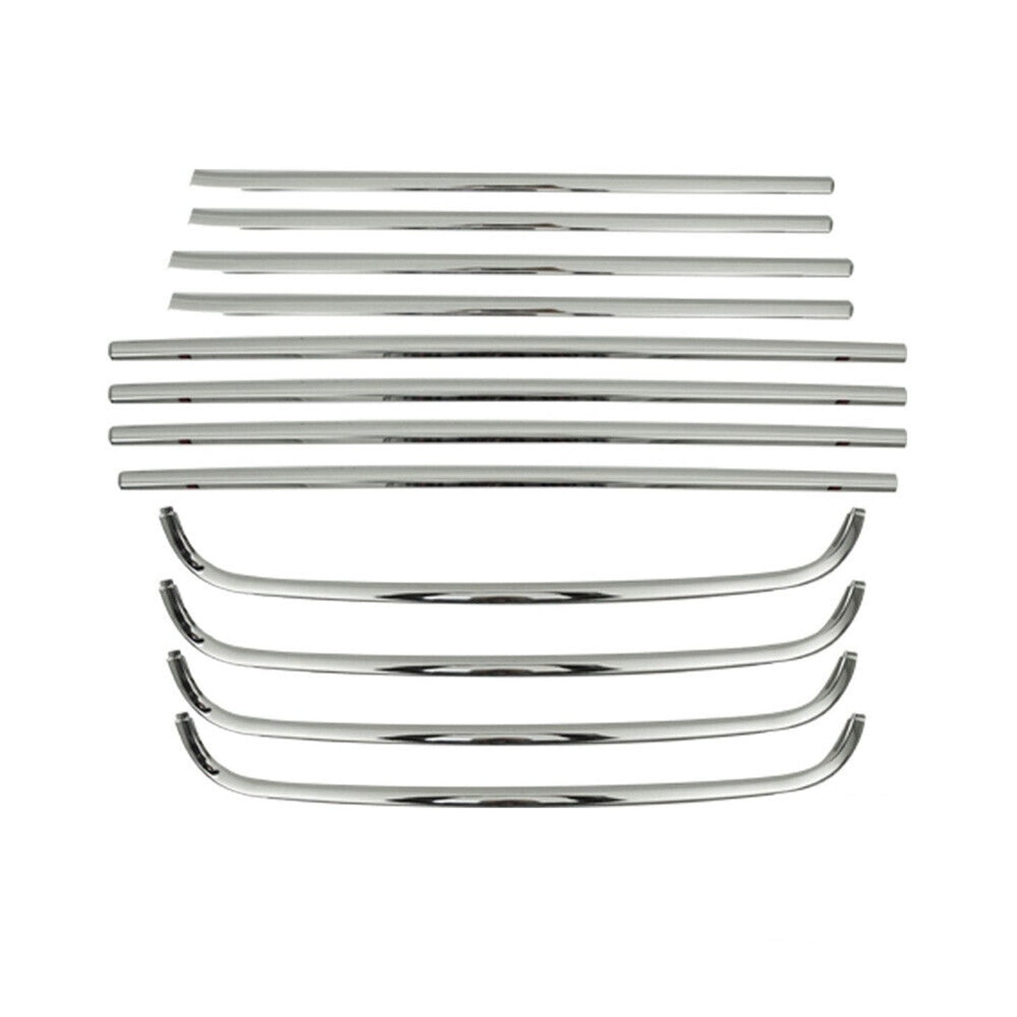 Benzi decorative pentru geamuri pentru VW Caddy 2003-2015, oțel inoxidabil cromat, 12 bucăți