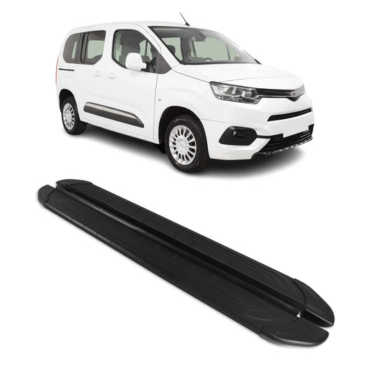 Trittbretter Seitenschweller für Toyota Proace City 2019-25 Kombi L1 Schwarz Alu