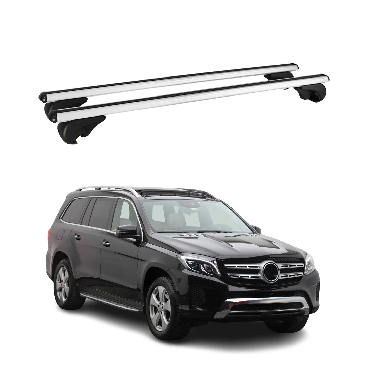 Dachträger Grundtäger für Mercedes GLS X166 2016-2019 75kg Alu Silber 2 tlg