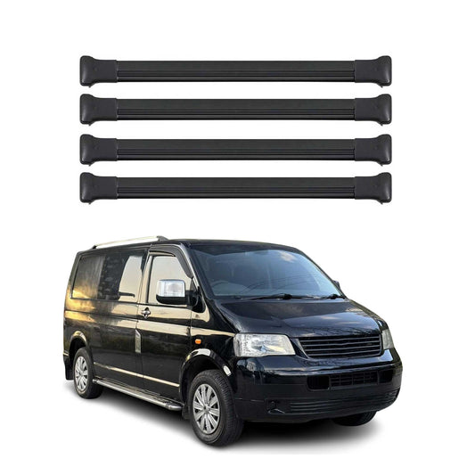 Portbagaj de plafon pentru VW Transporter T5 2003-2015 75kg aluminiu negru 4 buc