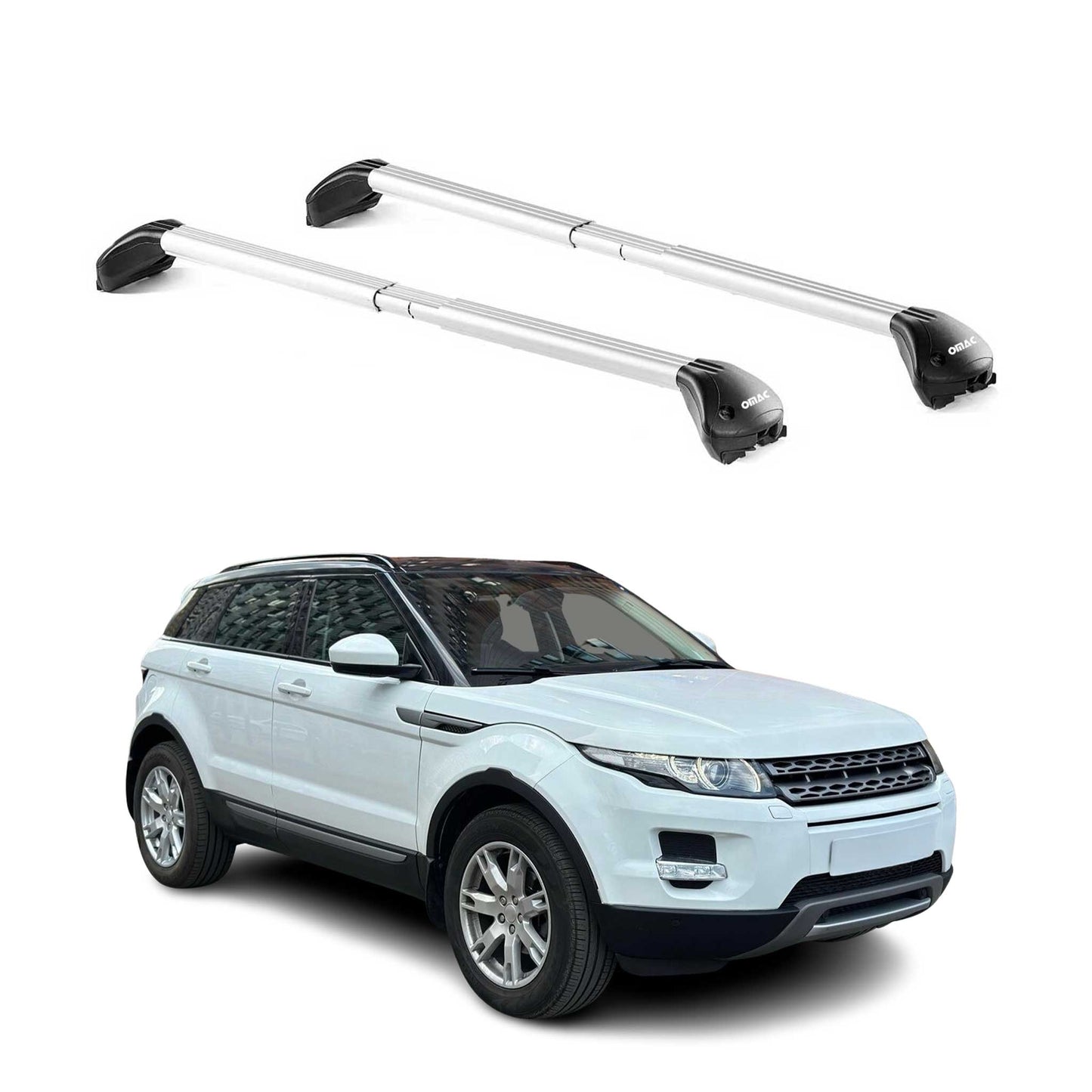 Bagażnik dachowy do Land Rover Evoque L538 2011-2018 5-drzwiowy 100 kg aluminiowy srebrny 2x ABE