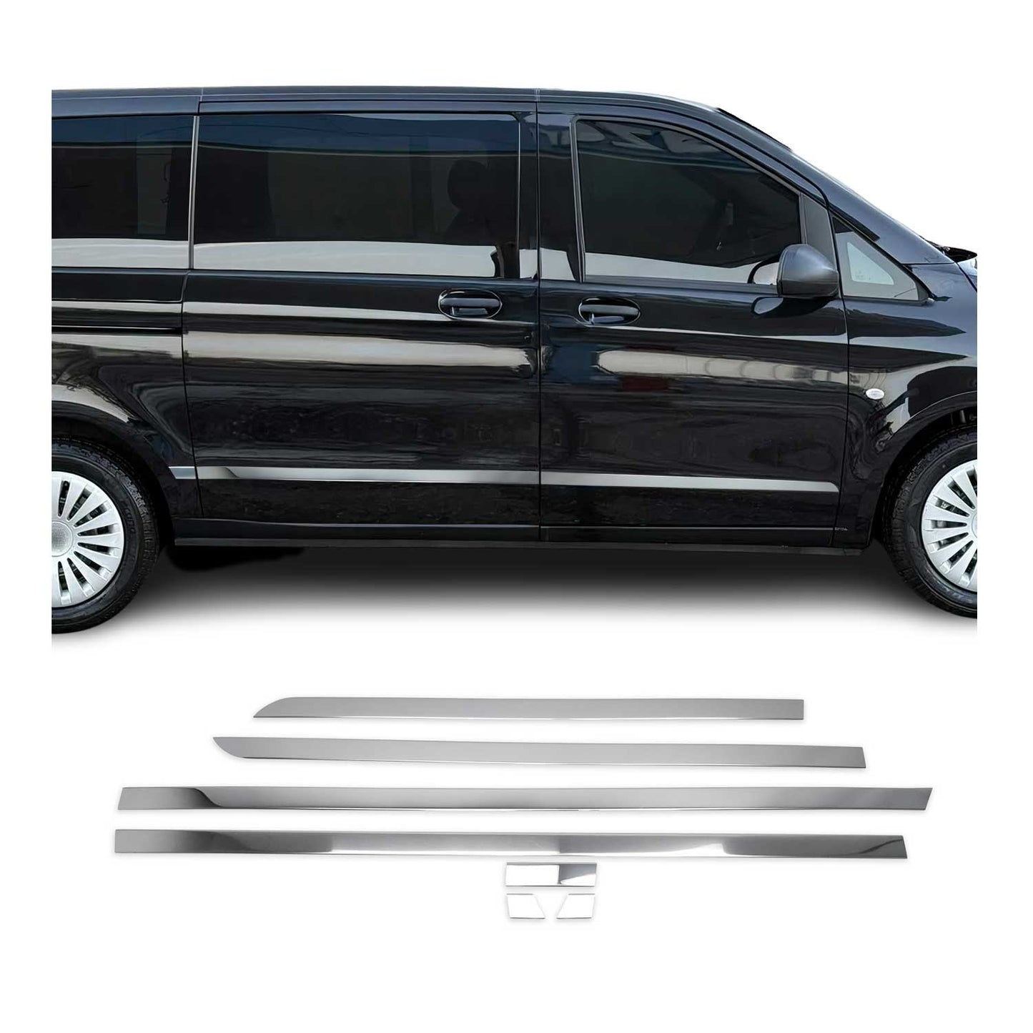 Bandă decorativă laterală pentru ușă, bandă de protecție pentru ușă pentru Mercedes Vito W447 2014-2025 L1 L2 Ampatament scurt 7x
