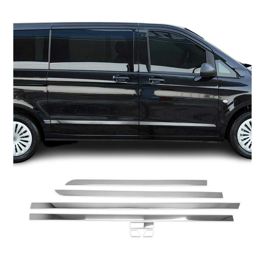 Bandă decorativă laterală pentru ușă, bandă de protecție pentru ușă pentru Mercedes Vito W447 2014-2025 L1 L2 Ampatament scurt 7x