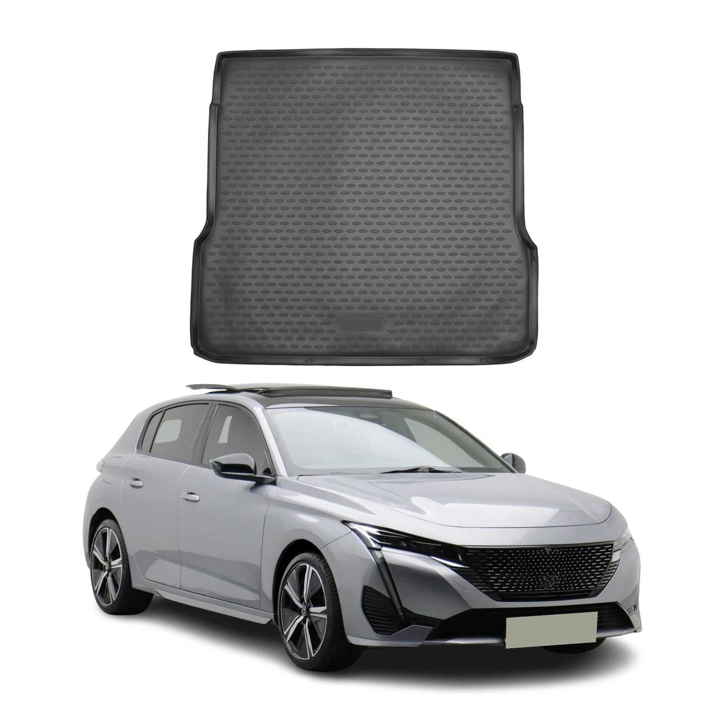 Kofferraummatte Kofferraumwanne für Peugeot 308 2022-2024 Gummi TPE Schwarz