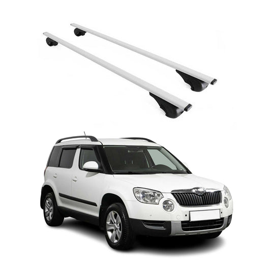 Dachträger Grundtäger für Skoda Yeti 2009-2017 75kg Metall Silber 2 tlg