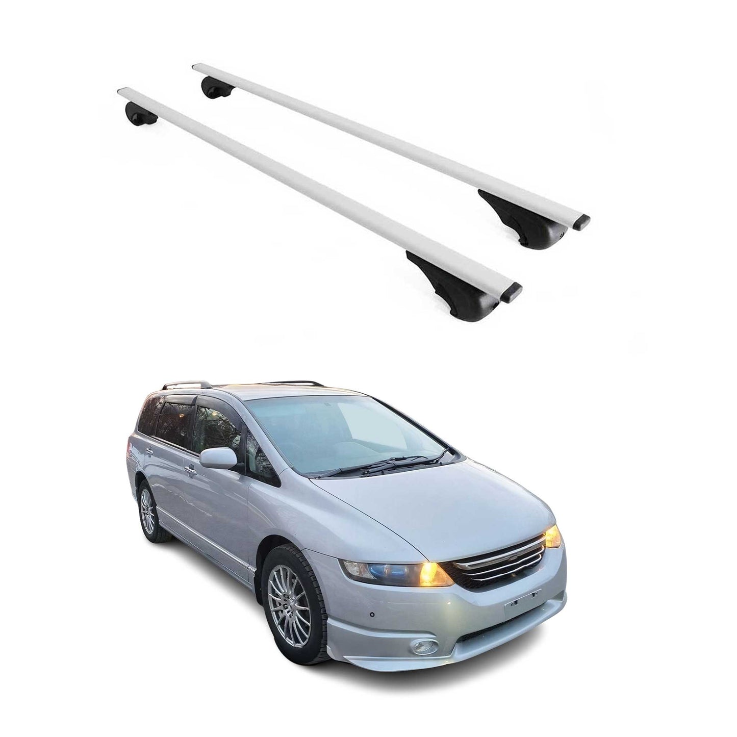 Portbagaj de plafon pentru Honda Odyssey 2003-2008 75kg metal argintiu 2 buc