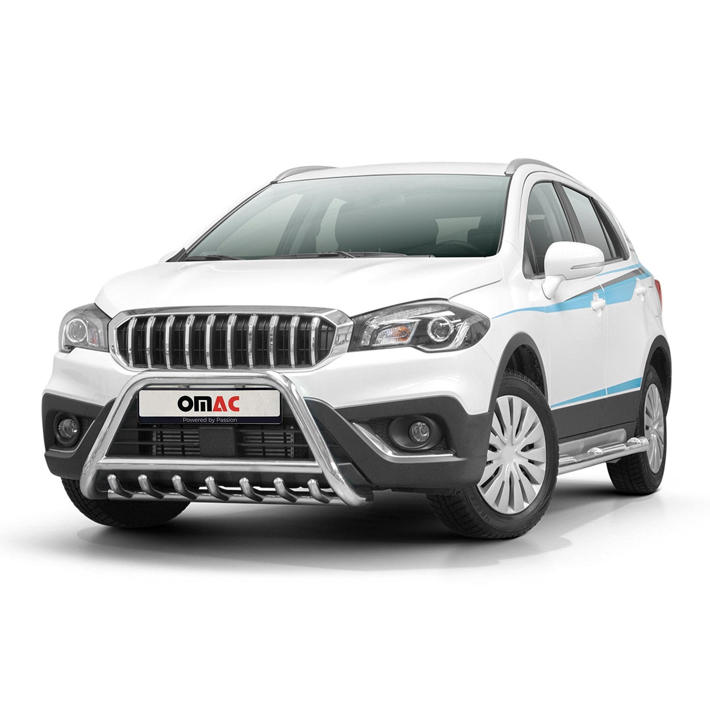 Bară de protecție față din oțel inoxidabil pentru Suzuki SX4 S-Cross 2016-2022 cu ABE (omologare de tip germană) argintie