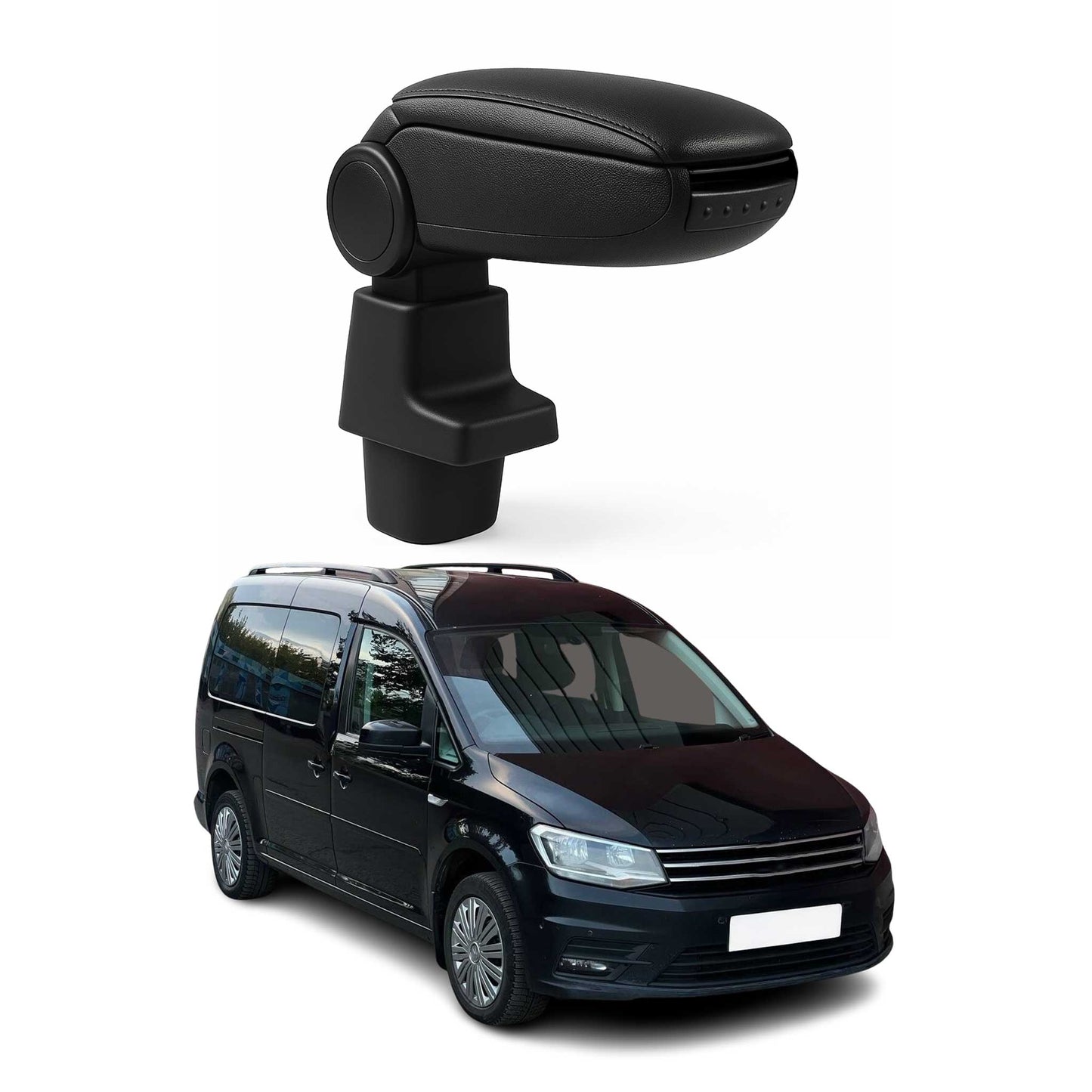 Mittelarmlehne Armlehne Mittelkonsole für VW Caddy 2003-2020 PU-Leder Schwarz