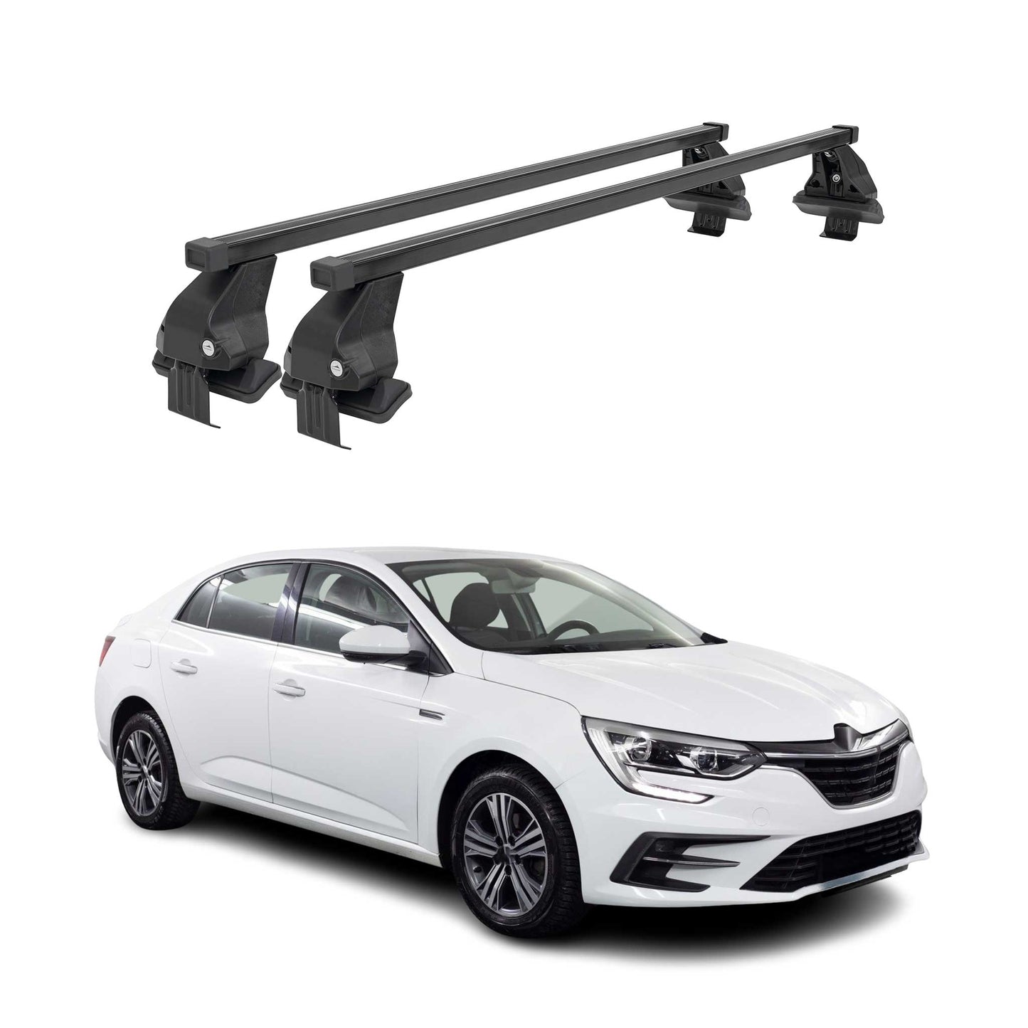 Menabo Dachträger Grundtäger für Renault Megane 2016-2025 50kg Stahl Schwarz 2x