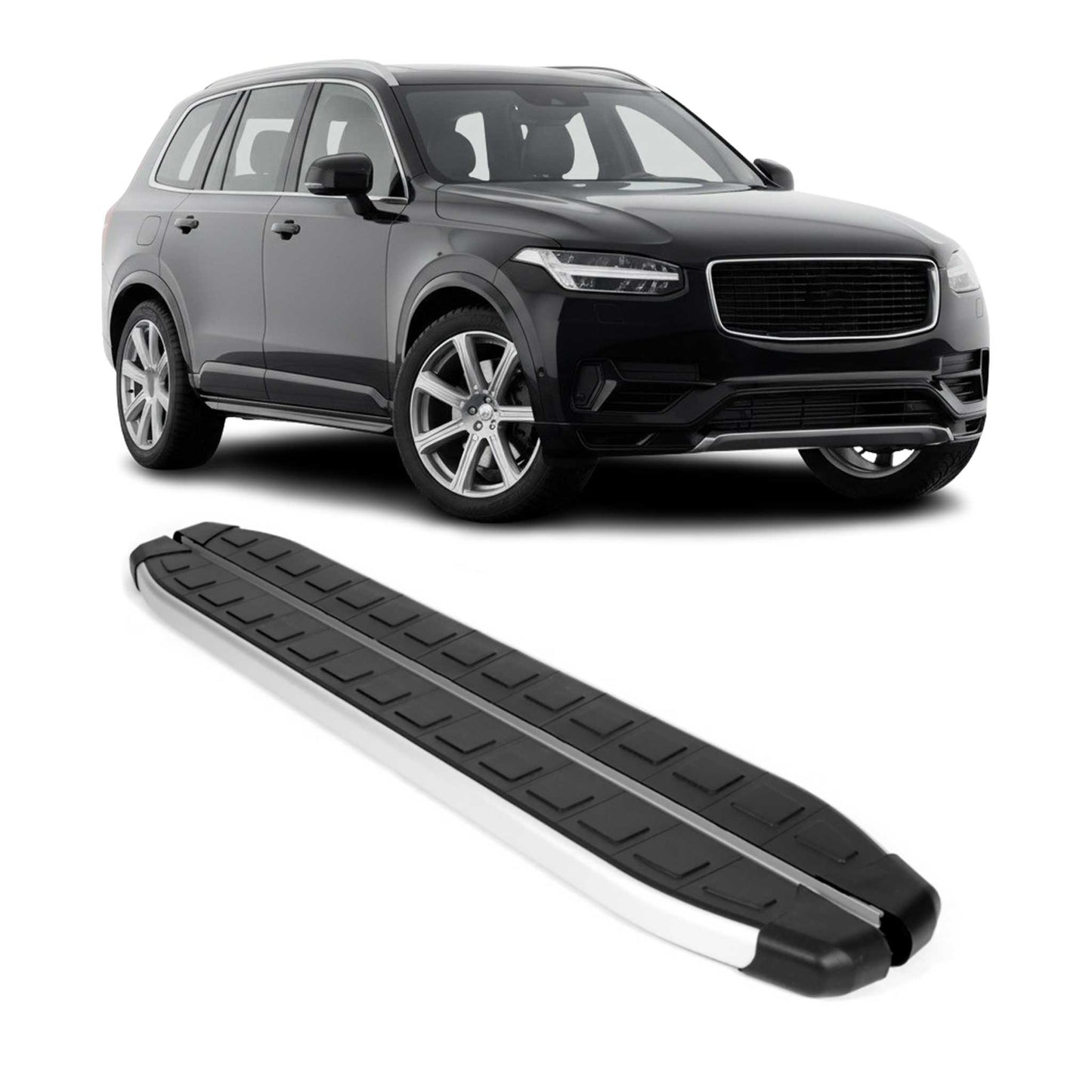 Seitenschweller Seitenbretter Trittbretter für Volvo XC90 2015-2020 Alu Schwarz