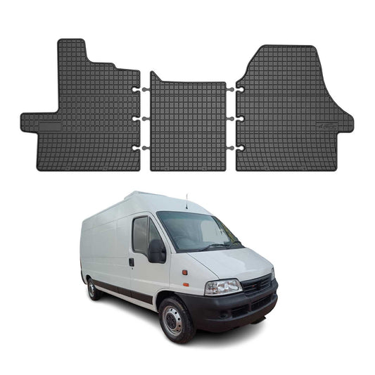 OMAC Gummi Fußmatten für Fiat Ducato 2006-2011 Automatten Gummi TPE Schwarz 3tlg
