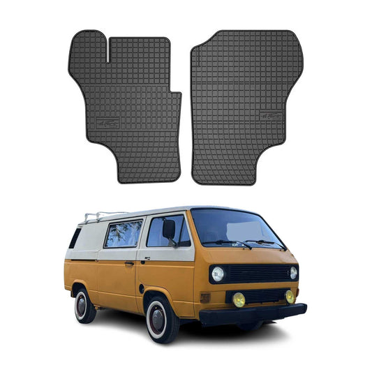 OMAC Gummi Fußmatten für VW T3 1979-1991 Automatten Gummi Schwarz 2tlg