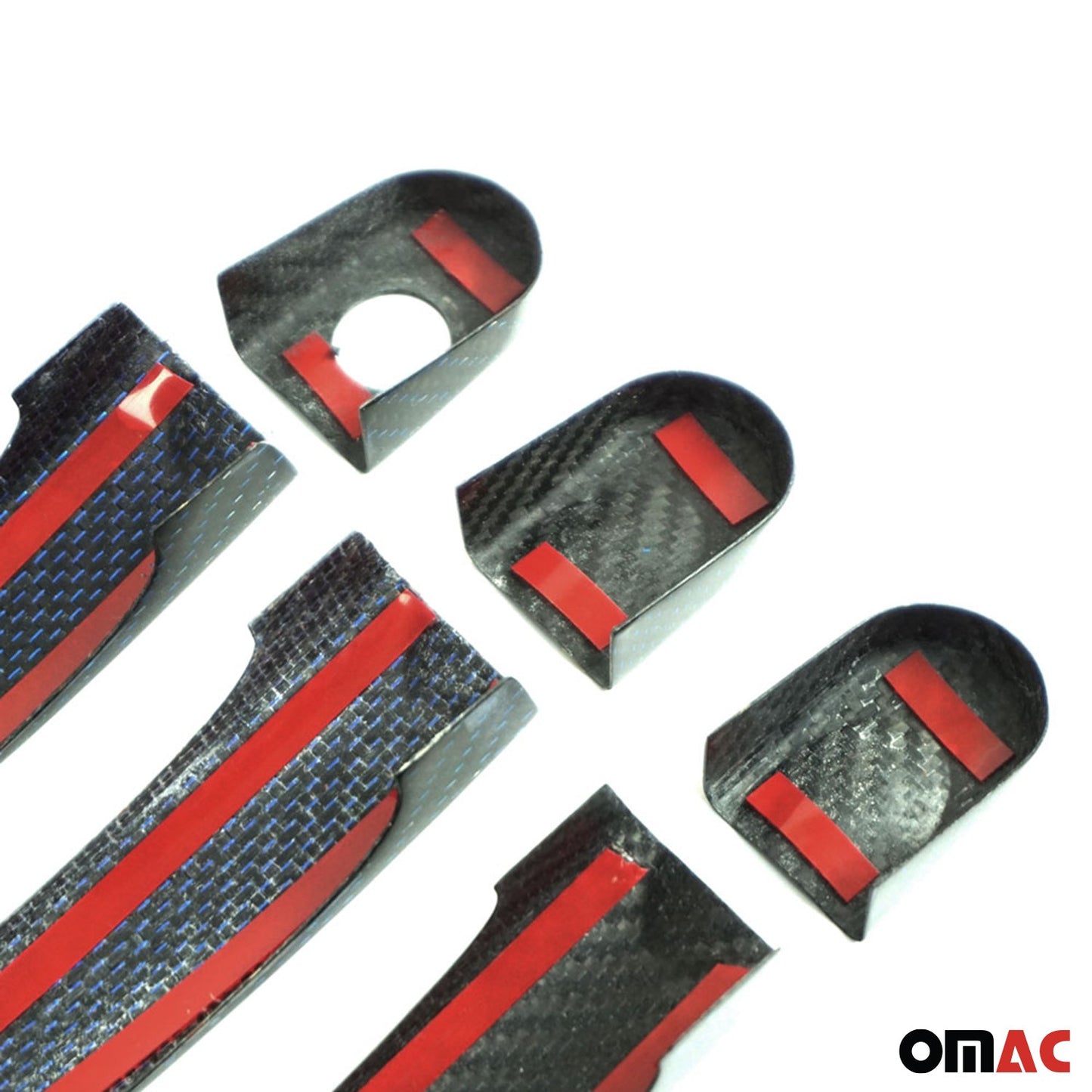 Ornamente mâner ușă, capace mâner ușă pentru VW Caddy 2015-2020 3 uși, fibră de carbon, albastru, 6x