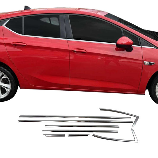 Fensterleisten Zierleisten für Opel Astra K 2015-2019 Edelstahl Chrom 8tlg