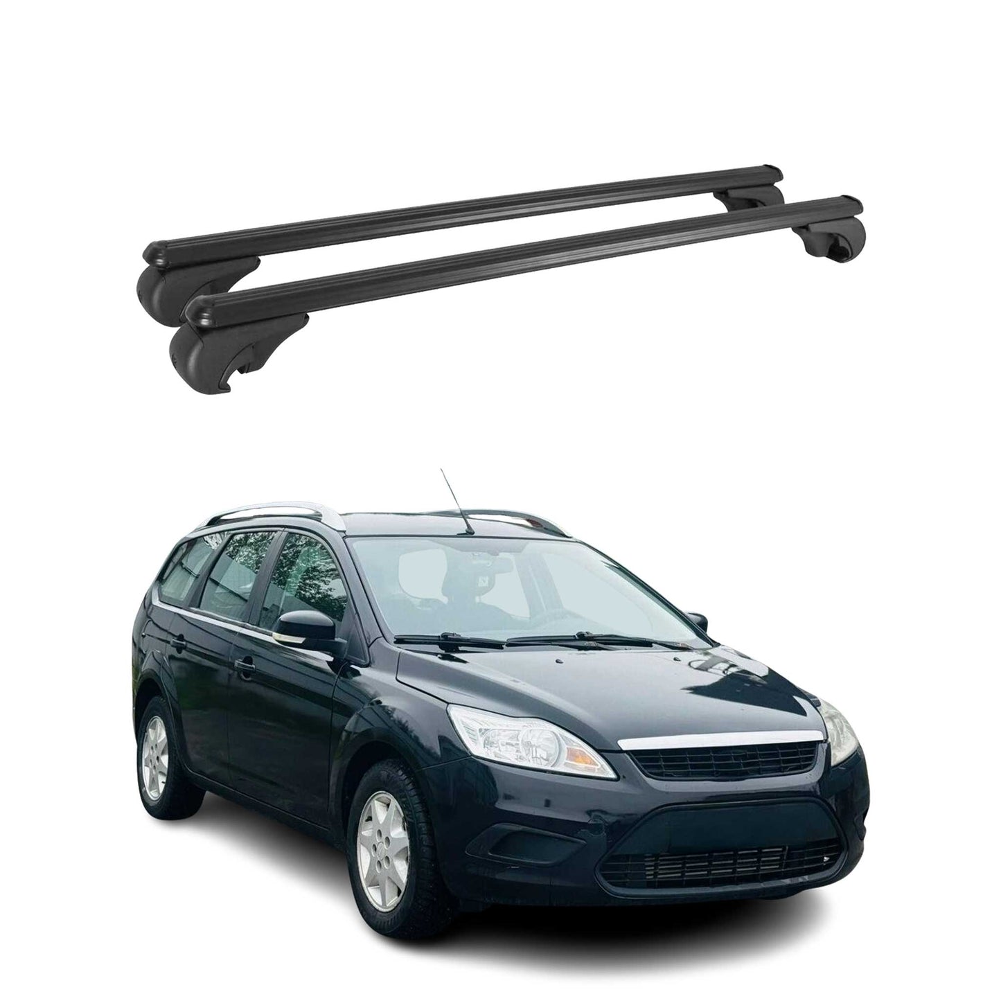 Dachträger für Ford Focus Turnier 2004-2012 Gepäckträger Grundträger Alu Schwarz