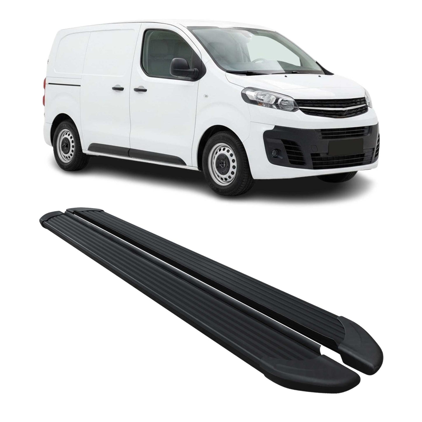 Seitenschweller Trittbretter Schweller für Opel Vivaro C 2019-24 L1 Alu Schwarz